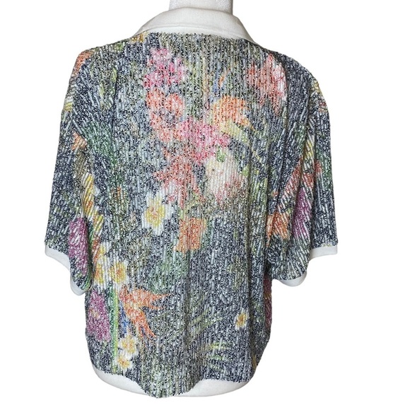 IN‎ THE MOOD FOR LOVE Williams Sequin Floral Top Ladies Large - Picture 6 of 16